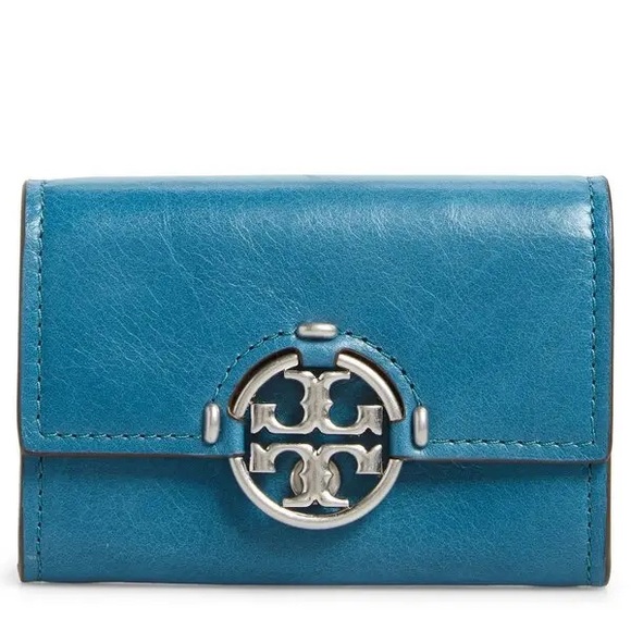 Tory Burch Handbags - TORY BURCH Mini Miller Leather Flap Wallet blue-brand new without tags